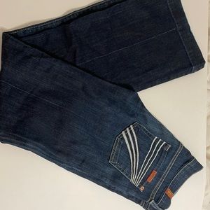 7 for all mankind dojo dark wash jeans, size 24